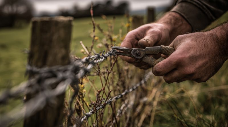 Barbed Wire Fence Repair